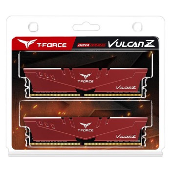 Team T-Force Vulcan Z Red 16GB (2x8GB) 3200MHz CL16 DDR4 Gaming Ram (TLZRD416G3200HC16CDC01)