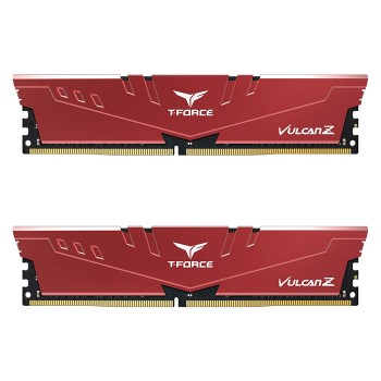 Team T-Force Vulcan Z Red 32GB 2x16GB 3200MHz CL16 DDR4 Gaming Ram (TLZRD432G3200HC16FDC01)