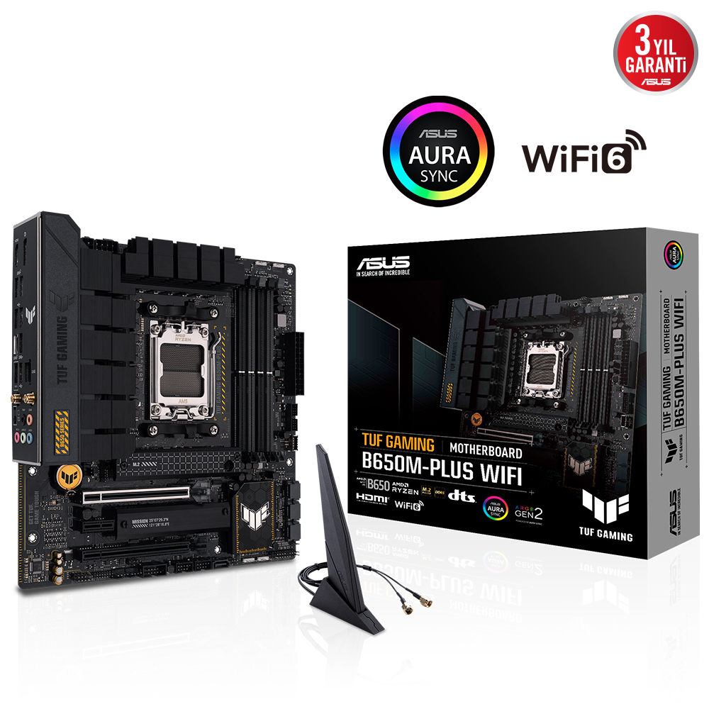 ASUS TUF GAMING B650M-PLUS WIFI DDR5 6400MHZ+(OC) DP HDMI M.2 AM5