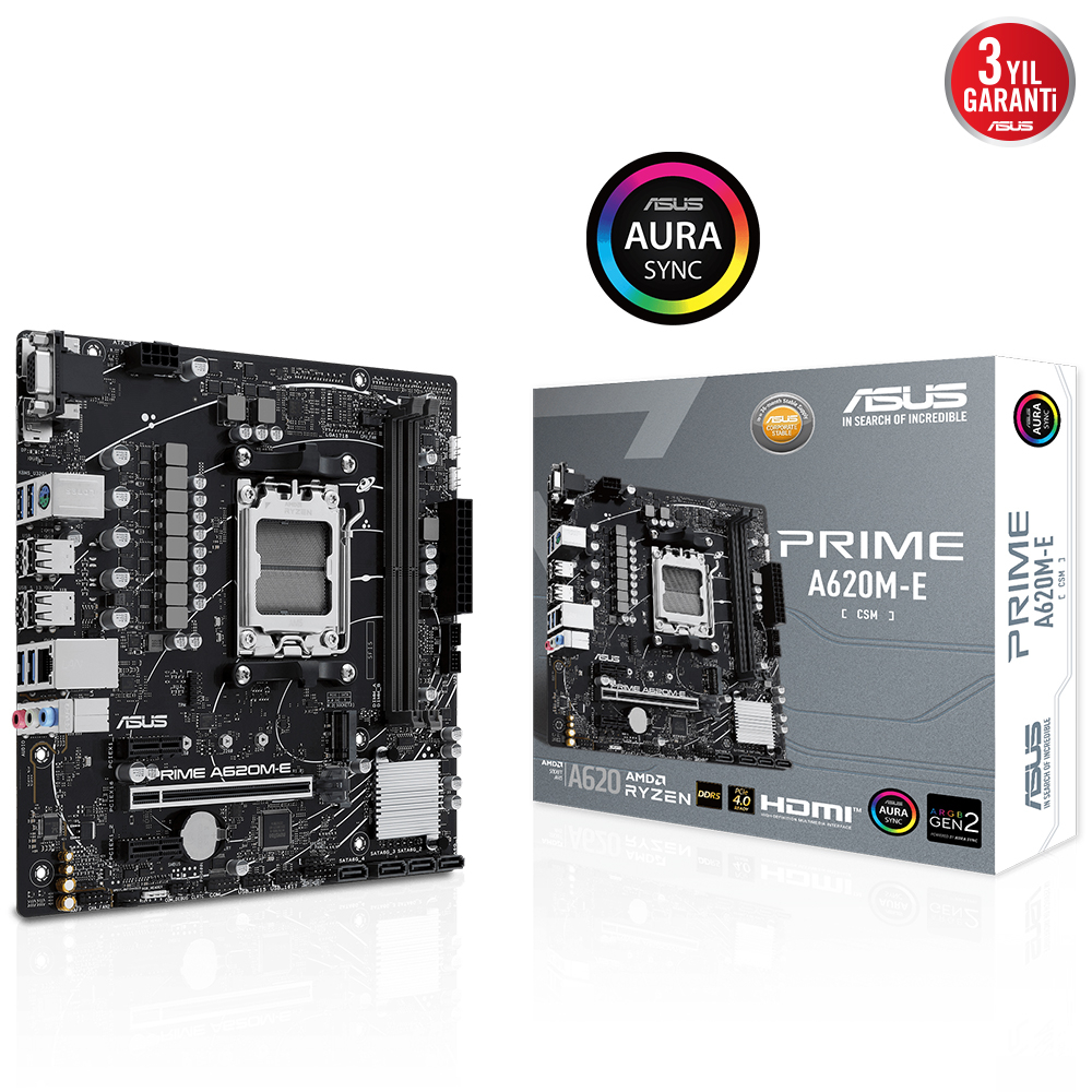 ASUS PRIME A620M-E-CSM DDR5 M.2 HDMI MATX AM5 