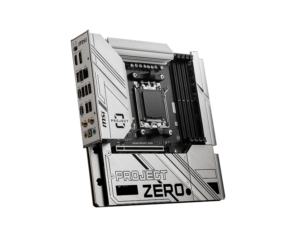 MSI B650M PROJECT ZERO AM5 DDR5 7600MHZ(OC) HDMI DP M.2 USB3.2 2.5G LAN WI-FI 6E mATX Görseli