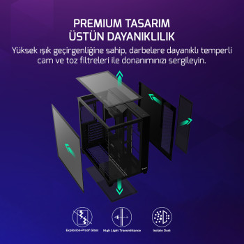 GAMEPOWER WARCRY TOPGLASS 4XARGB GAMING KASA 650W
