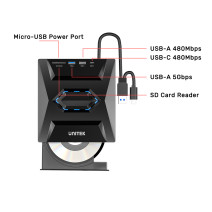 UNITEK HARİCİ DVD-RW TYPE-C/A+5in1 DOCK STATION (T1037A01)