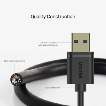 UNITEK USB3.0(M) TO USB3.0(F) UZATMA KABLO 1.5MT 5GBPS (Y-C459GBK)
