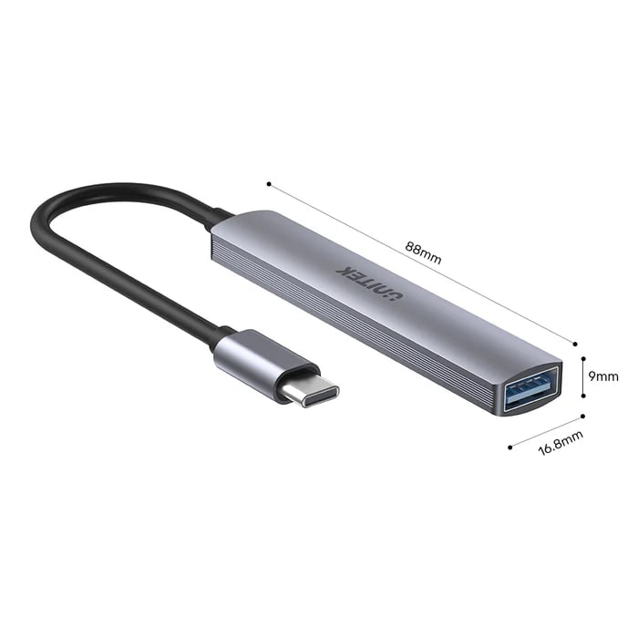 UNITEK TYPE-C TO 4 PORT USB HUB (USB3.0 + 3xUSB2.0) (H1208B)