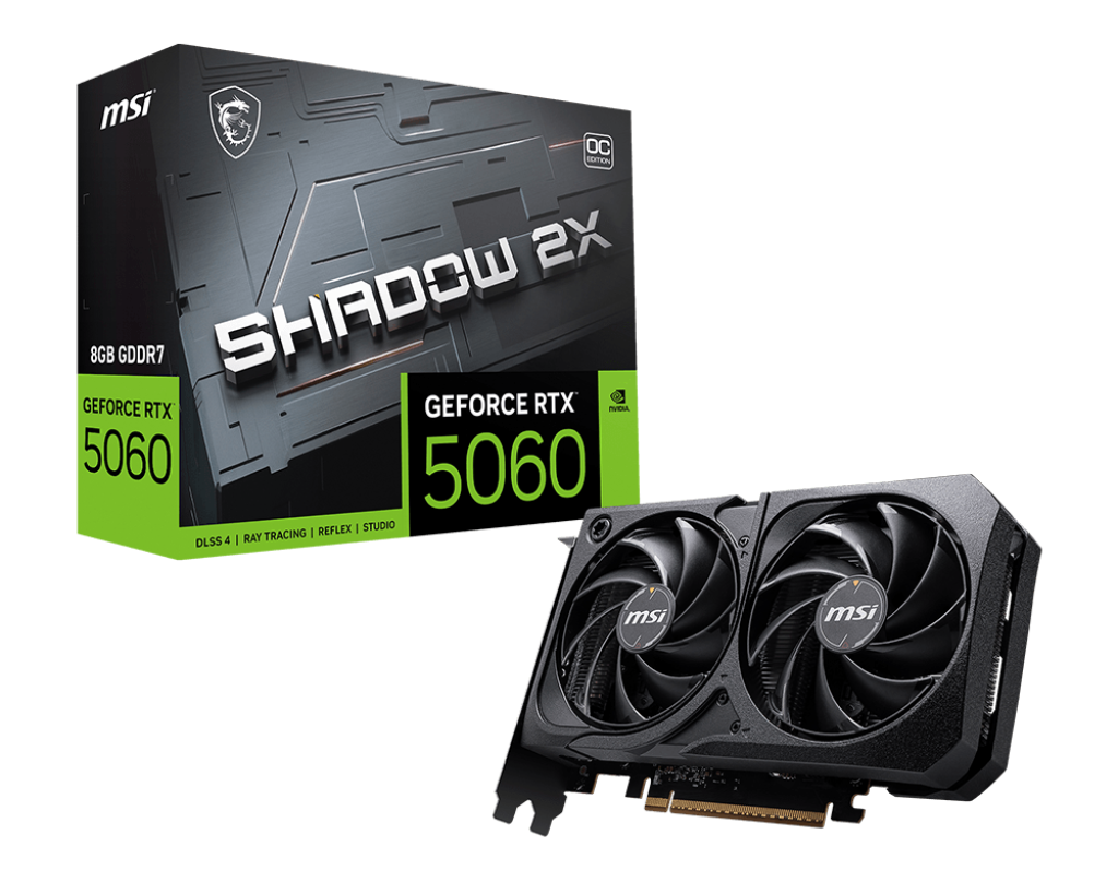 MSI GEFORCE RTX 5060 TI 8G SHADOW 2X OC GDDR7 128B DX12 PCIE 5.0 X16 (3XDP 1XHDMI)